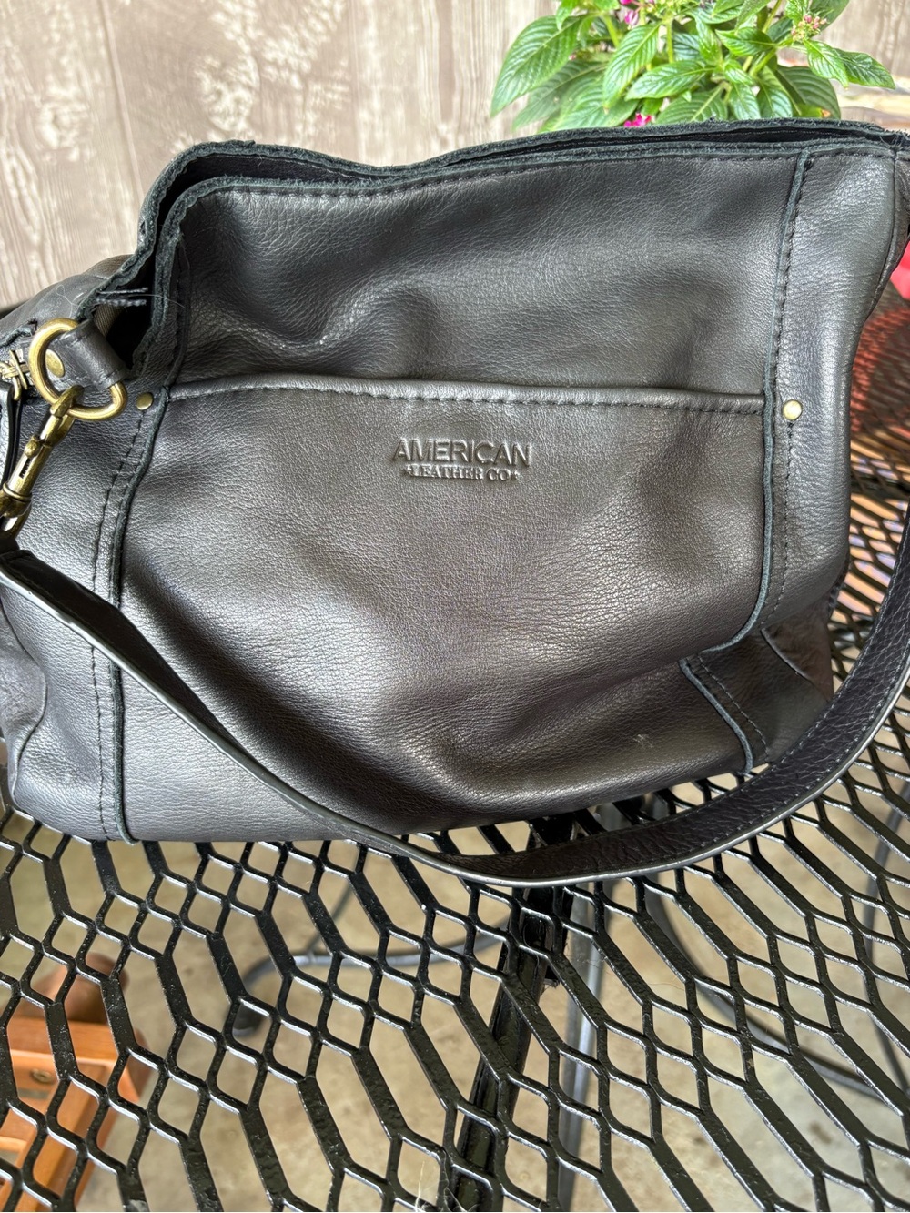 American Leather Co. Black Leather Shoulder Bag